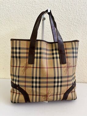 Burberry vintage Haymarket tote bag